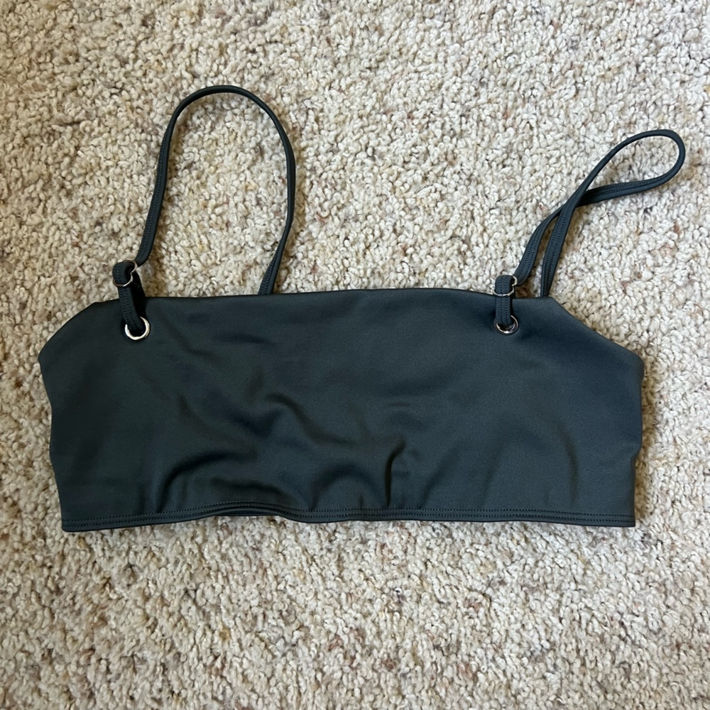 Dark Green Strappy Crop Top